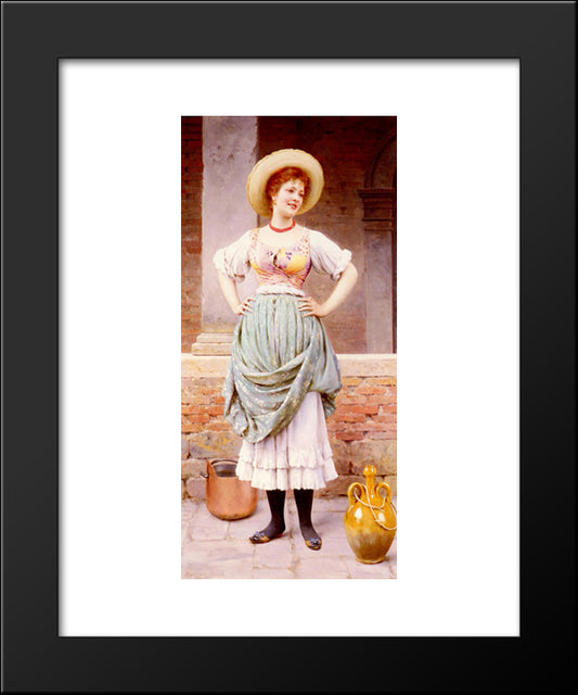 An Affectionate Glance 20x24 Black Modern Wood Framed Art Print Poster by Blaas, Eugene de