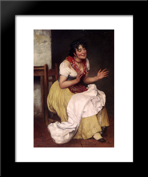 An Interesting Story 20x24 Black Modern Wood Framed Art Print Poster by Blaas, Eugene de