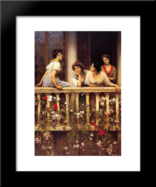 Balcony 20x24 Black Modern Wood Framed Art Print Poster by Blaas, Eugene de