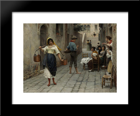 Catch Of The Day 20x24 Black Modern Wood Framed Art Print Poster by Blaas, Eugene de