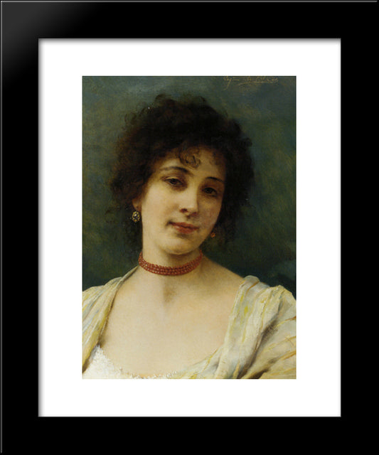 Elegant Lady 20x24 Black Modern Wood Framed Art Print Poster by Blaas, Eugene de