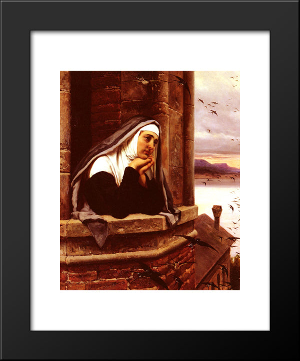 Far Away Thoughts 20x24 Black Modern Wood Framed Art Print Poster by Blaas, Eugene de