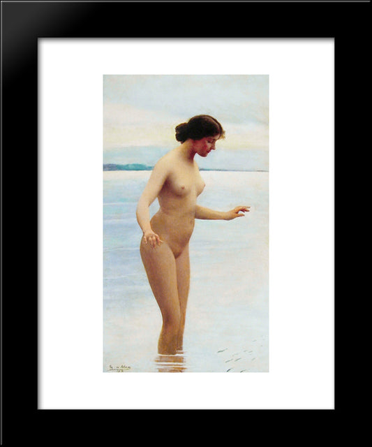 In The Water 20x24 Black Modern Wood Framed Art Print Poster by Blaas, Eugene de