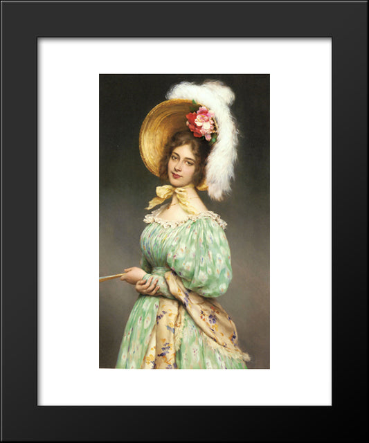 Musette 20x24 Black Modern Wood Framed Art Print Poster by Blaas, Eugene de