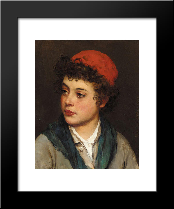 Portrait Of A Boy 20x24 Black Modern Wood Framed Art Print Poster by Blaas, Eugene de