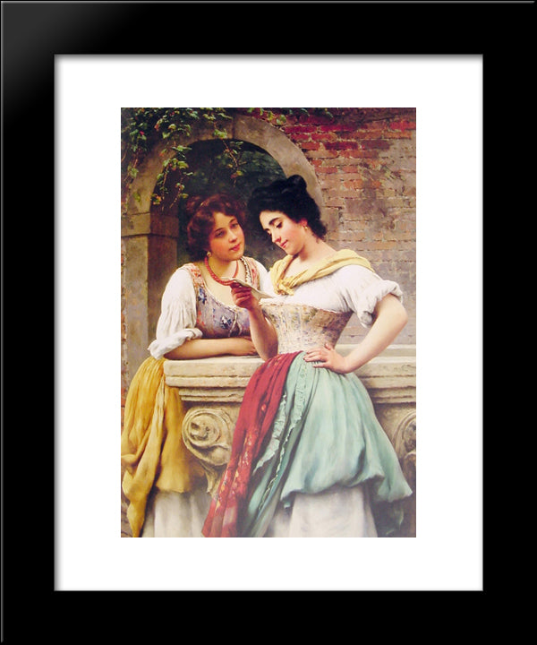 Shared Correspondance 20x24 Black Modern Wood Framed Art Print Poster by Blaas, Eugene de