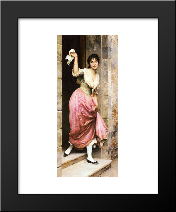 The Farewell 20x24 Black Modern Wood Framed Art Print Poster by Blaas, Eugene de