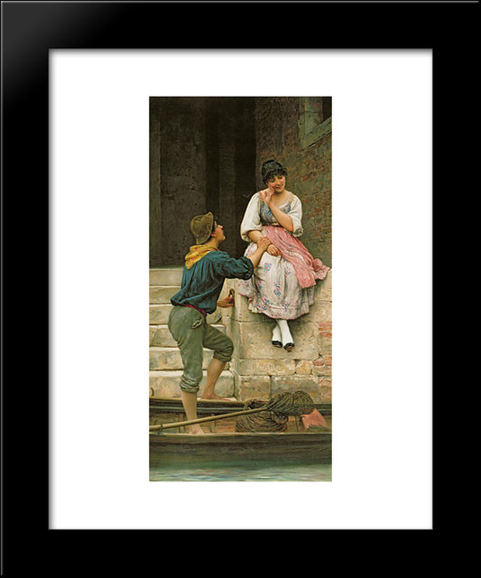 The Fishermans Wooing From The Pears Annual Christmas 20x24 Black Modern Wood Framed Art Print Poster by Blaas, Eugene de