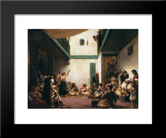 A Jewish Wedding In Morocco 20x24 Black Modern Wood Framed Art Print Poster by Delacroix, Eugene