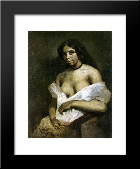 A Mulatto Woman 20x24 Black Modern Wood Framed Art Print Poster by Delacroix, Eugene