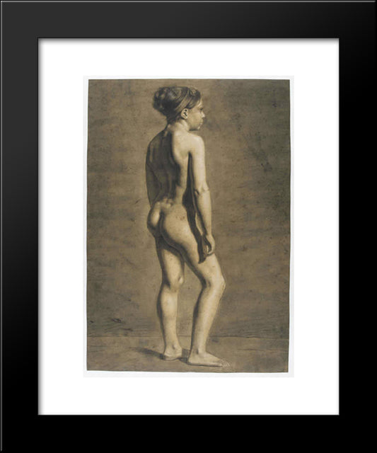 Academy Of Young Woman 20x24 Black Modern Wood Framed Art Print Poster by Delacroix, Eugene