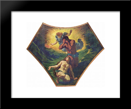 Adam And Eve 20x24 Black Modern Wood Framed Art Print Poster by Delacroix, Eugene