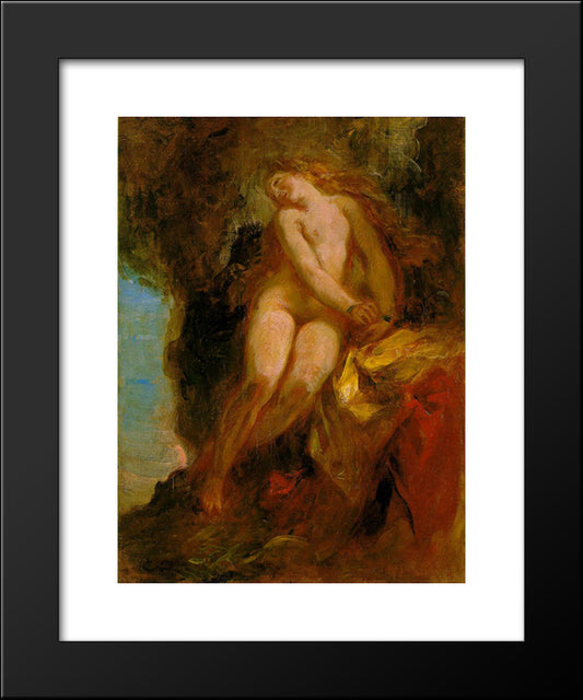 Andromeda 20x24 Black Modern Wood Framed Art Print Poster by Delacroix, Eugene