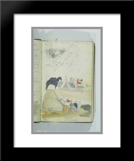 Arab Studies Camp 20x24 Black Modern Wood Framed Art Print Poster by Delacroix, Eugene