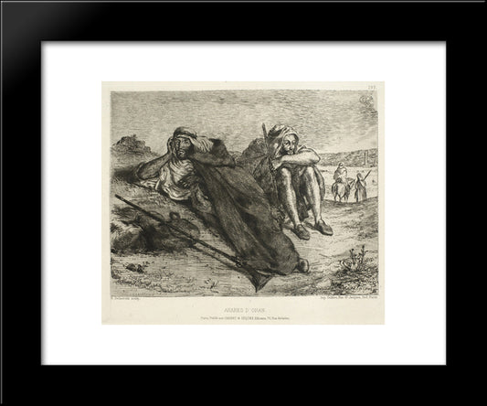 Arabs Of Oran 20x24 Black Modern Wood Framed Art Print Poster by Delacroix, Eugene