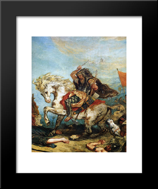 Attila The Hun 20x24 Black Modern Wood Framed Art Print Poster by Delacroix, Eugene