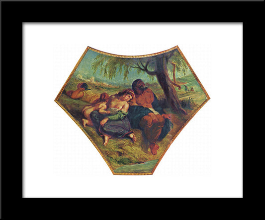 Babylonian Captivity 20x24 Black Modern Wood Framed Art Print Poster by Delacroix, Eugene