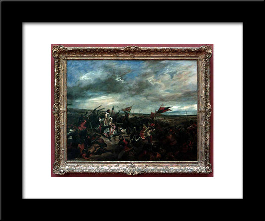 Battle Of Poitiers 20x24 Black Modern Wood Framed Art Print Poster by Delacroix, Eugene