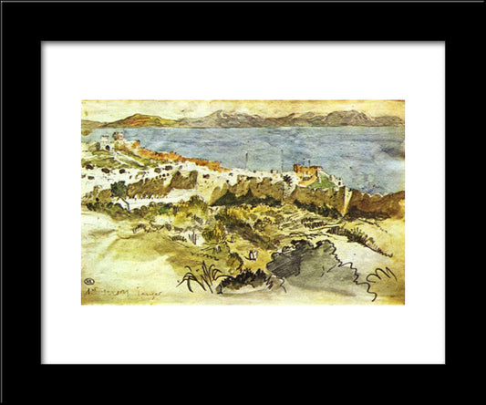 Bay Of Tangier In Morocco 20x24 Black Modern Wood Framed Art Print Poster by Delacroix, Eugene