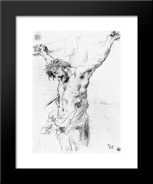 Christ On The Cross 20x24 Black Modern Wood Framed Art Print Poster by Delacroix, Eugene