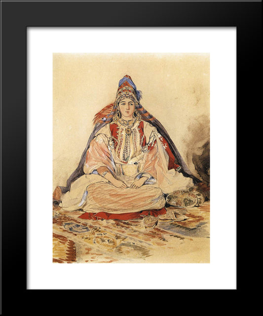 Jewish Bride 20x24 Black Modern Wood Framed Art Print Poster by Delacroix, Eugene