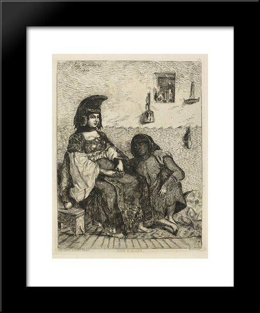 Jewish Woman Of Algiers 20x24 Black Modern Wood Framed Art Print Poster by Delacroix, Eugene