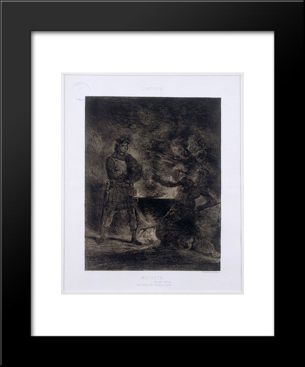 Macbeth And The Witches 20x24 Black Modern Wood Framed Art Print Poster by Delacroix, Eugene