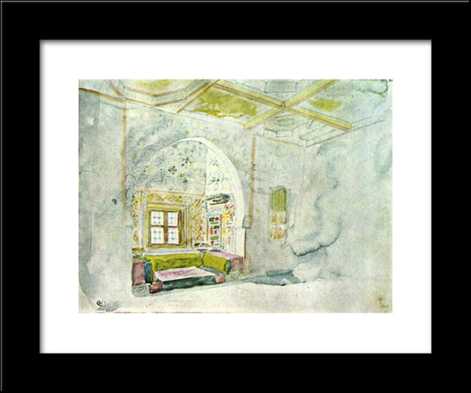 Niche Space In The Palace Of The Sultan Of Meknes 20x24 Black Modern Wood Framed Art Print Poster by Delacroix, Eugene