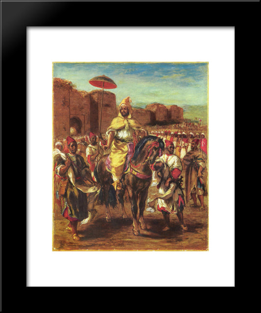 Portrait Of The Sultan Of Morocco 20x24 Black Modern Wood Framed Art Print Poster by Delacroix, Eugene