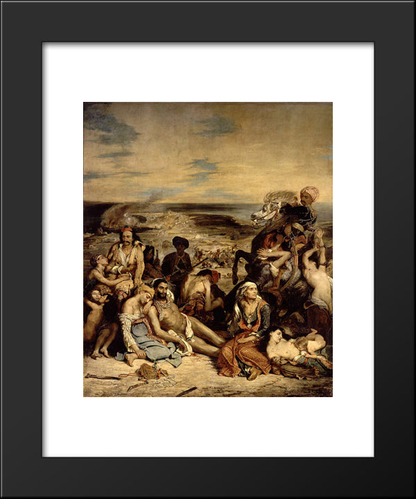 Scenes From The Massacre Of Chios 20x24 Black Modern Wood Framed Art Print Poster by Delacroix, Eugene