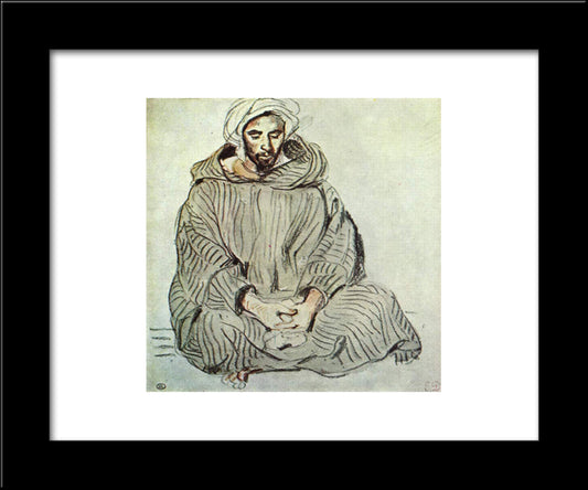Seated Arab In Tanger 20x24 Black Modern Wood Framed Art Print Poster by Delacroix, Eugene