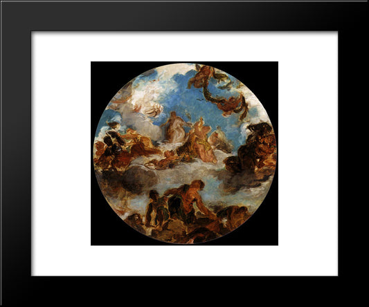 Sketch For Peace Descends To Earth 20x24 Black Modern Wood Framed Art Print Poster by Delacroix, Eugene