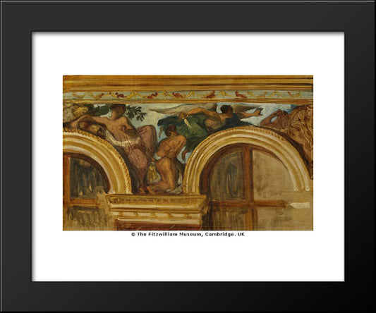 Study For Part Of The 'Justice' Frieze 20x24 Black Modern Wood Framed Art Print Poster by Delacroix, Eugene
