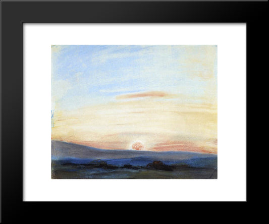 Study Of Sky, Setting Sun 20x24 Black Modern Wood Framed Art Print Poster by Delacroix, Eugene