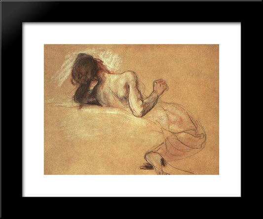 Study Sardanapalus 20x24 Black Modern Wood Framed Art Print Poster by Delacroix, Eugene