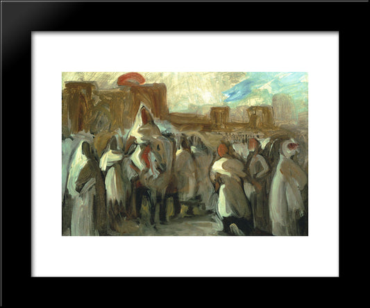 Sultan Abel El Rahman 20x24 Black Modern Wood Framed Art Print Poster by Delacroix, Eugene