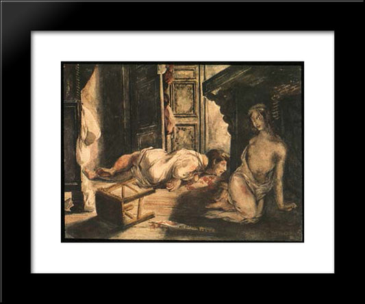 The Bride Of Lammermoor 20x24 Black Modern Wood Framed Art Print Poster by Delacroix, Eugene