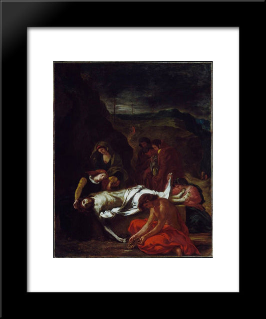 The Entombment Of Christ 20x24 Black Modern Wood Framed Art Print Poster by Delacroix, Eugene