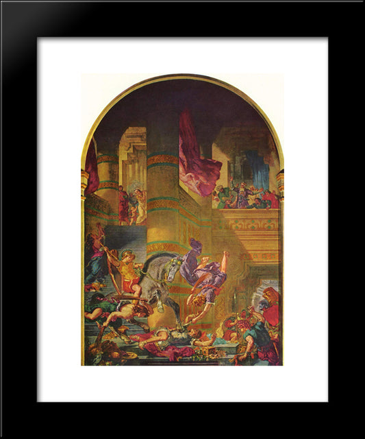 The Expulsion Of Heliodorus 20x24 Black Modern Wood Framed Art Print Poster by Delacroix, Eugene
