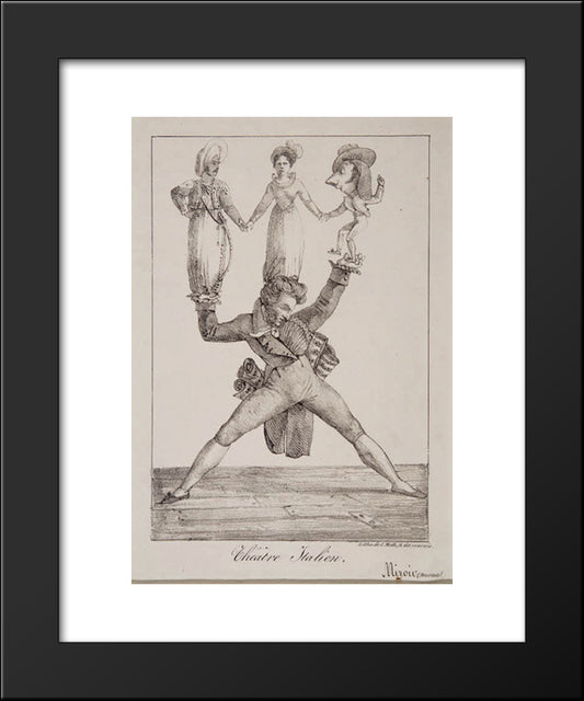 The Italian Theatre 20x24 Black Modern Wood Framed Art Print Poster by Delacroix, Eugene