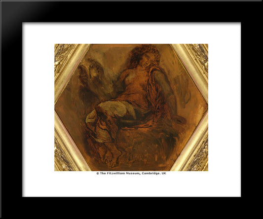 The Muse Of Orpheus 20x24 Black Modern Wood Framed Art Print Poster by Delacroix, Eugene