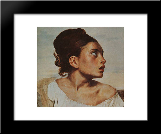 The Orphan Girl At The Cemetery 20x24 Black Modern Wood Framed Art Print Poster by Delacroix, Eugene