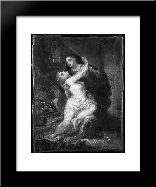 Two Figures 20x24 Black Modern Wood Framed Art Print Poster by Delacroix, Eugene