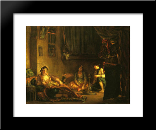 Women Of Algiers In Their Apartment 20x24 Black Modern Wood Framed Art Print Poster by Delacroix, Eugene