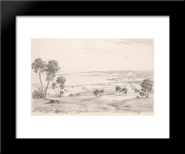 Colac And Part Of The Lake Seen From Robertson'S Hill East 20x24 Black Modern Wood Framed Art Print Poster by von Guerard, Eugene