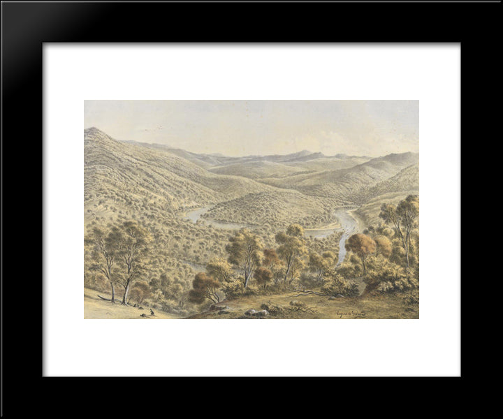 Junction Of The Buchan And Snowy Rivers, Gippsland 20x24 Black Modern Wood Framed Art Print Poster by von Guerard, Eugene