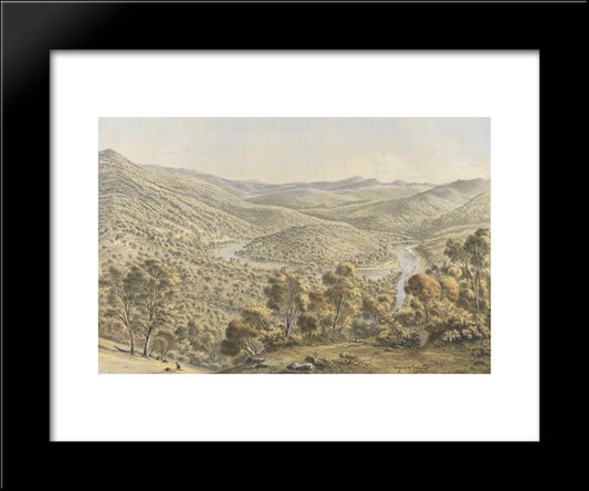 Junction Of The Buchan And Snowy Rivers, Gippsland 20x24 Black Modern Wood Framed Art Print Poster by von Guerard, Eugene