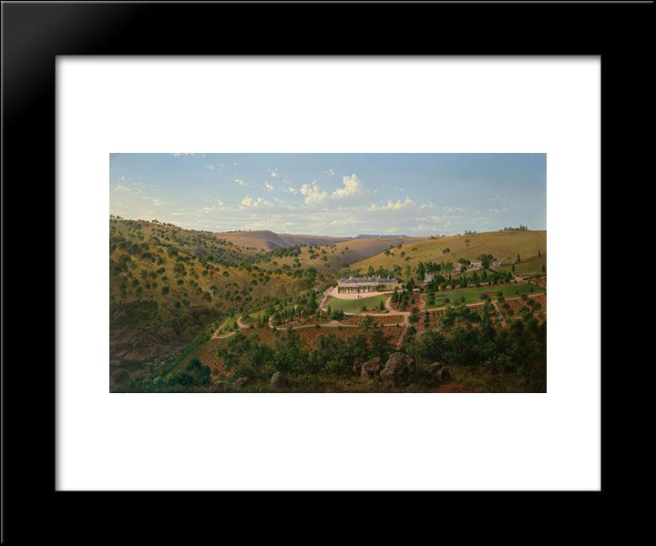 Mr Clark'S Station, Deep Creek, Near Keilor 20x24 Black Modern Wood Framed Art Print Poster by von Guerard, Eugene