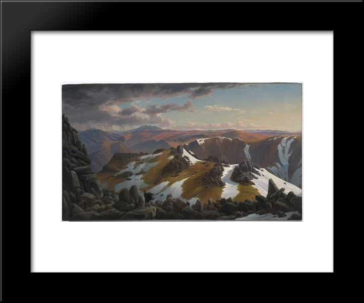 North-East View From The Northern Top Of Mount Kosciusko 20x24 Black Modern Wood Framed Art Print Poster by von Guerard, Eugene