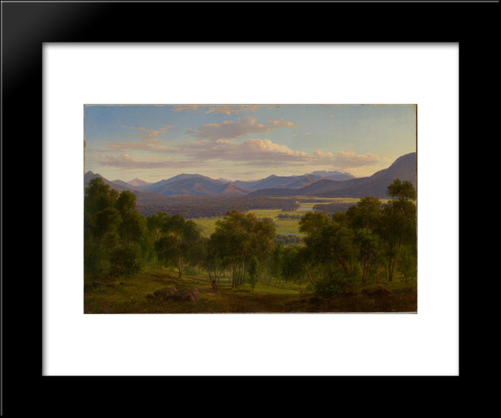 Spring In The Valley Of The Mitta Mitta With The Bogong Ranges In The Distance 20x24 Black Modern Wood Framed Art Print Poster by von Guerard, Eugene